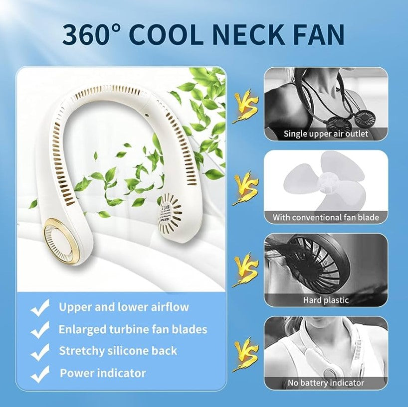 USB Rechargeable Portable Neck Fan